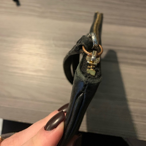 Black Leather Kate Spade Wristlet - Picture 3 of 4